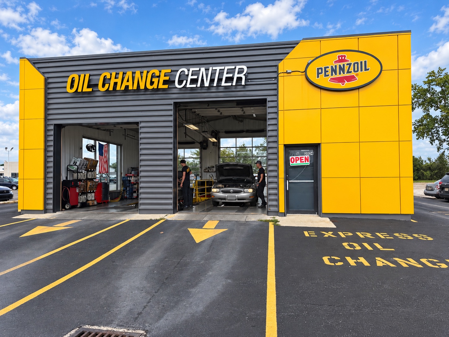 Tiffin Avenue oil change bays during vehicle service